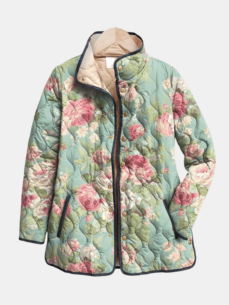 Maison Valmont™ | Veste Matelassée Florale Rétro