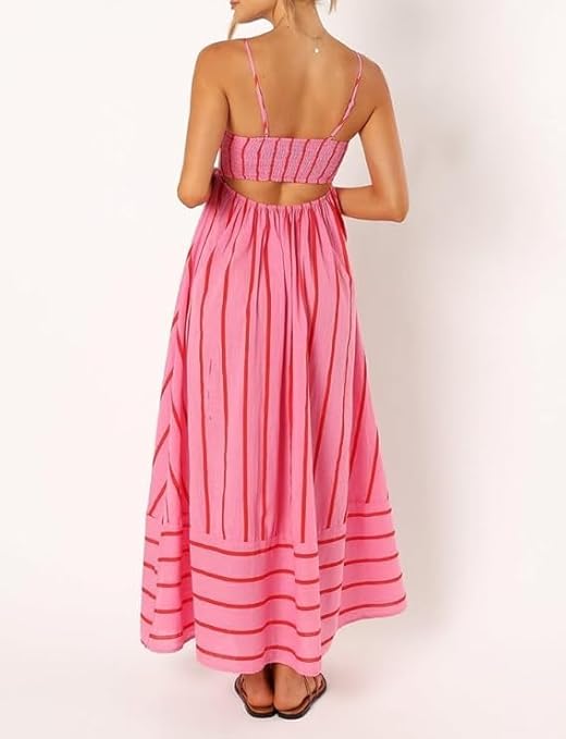 Maison valmont™ | robe maxi rayures roses