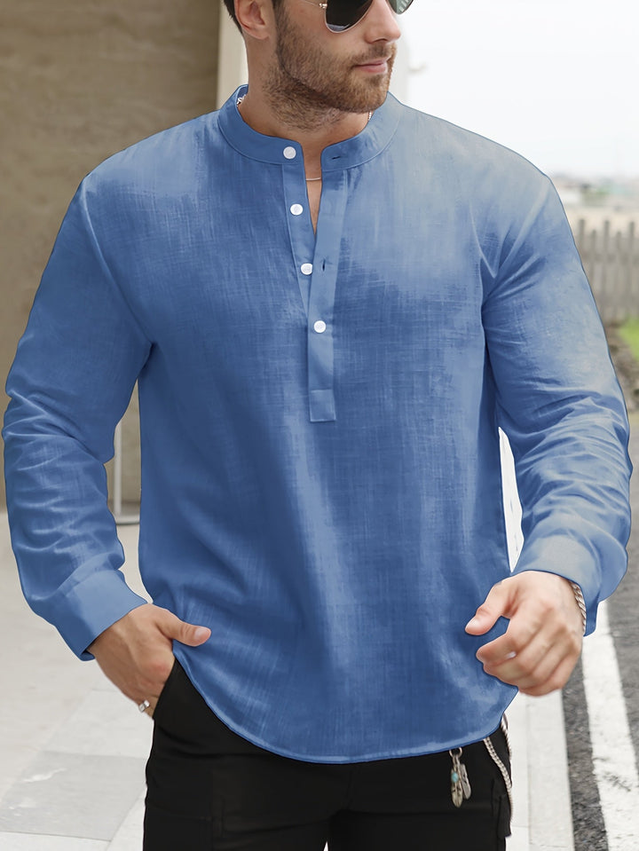 Chemise Structurée pour Homme – Chemise À Col Bateau