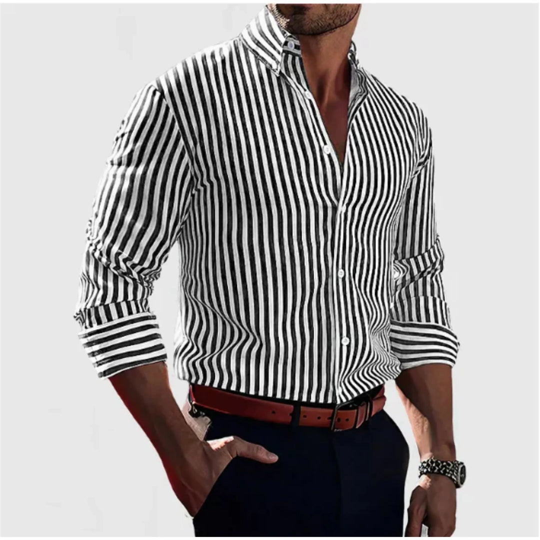 Chemise pour Homme – Chemise À Rayures Boutonnée