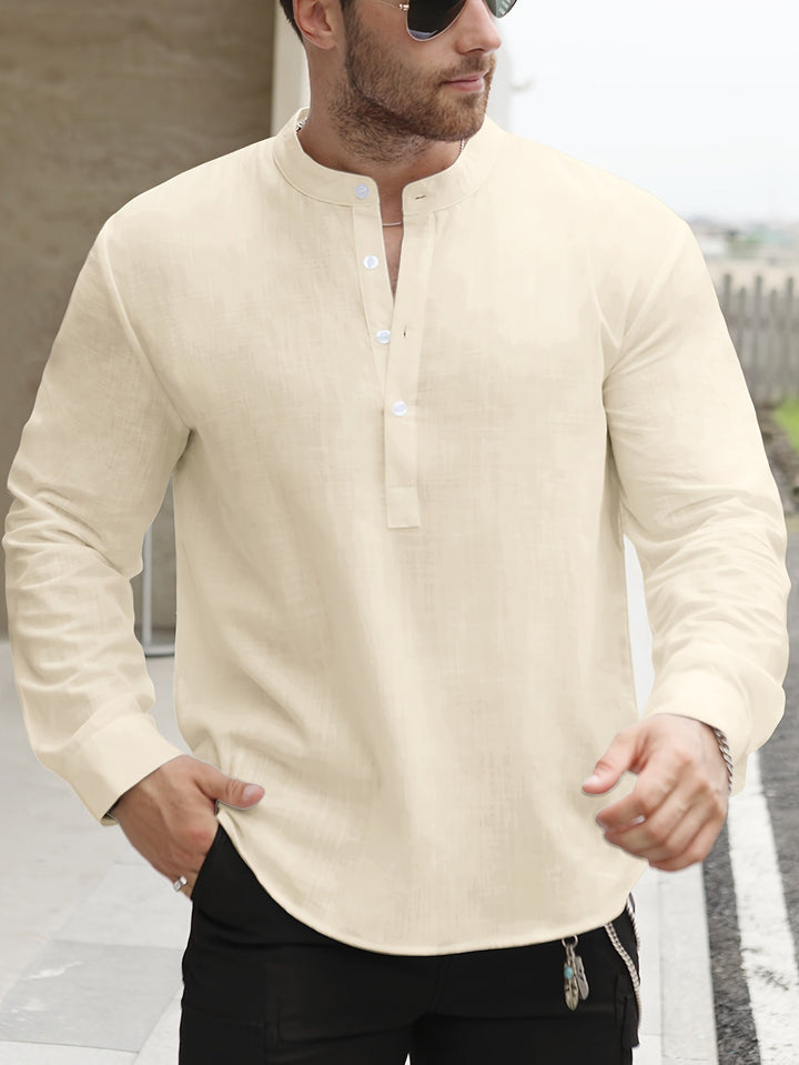 Chemise Structurée pour Homme – Chemise À Col Bateau