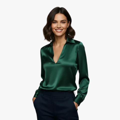 Blouse pour Femme – Style Discret et Élégant, Coloris Vert