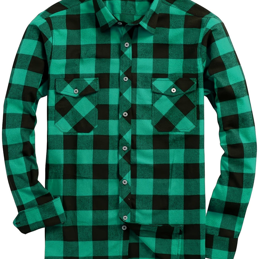 Chemise Structurée pour Homme – Chemise À Carreaux Et Boutons