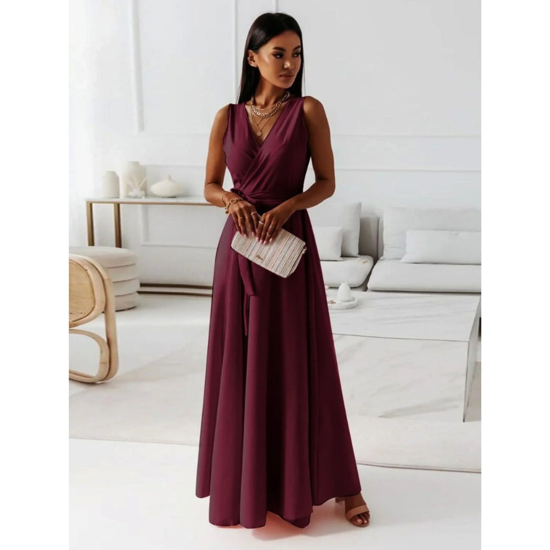 Robe Longue pour Femme – Robe Longue À Col En V