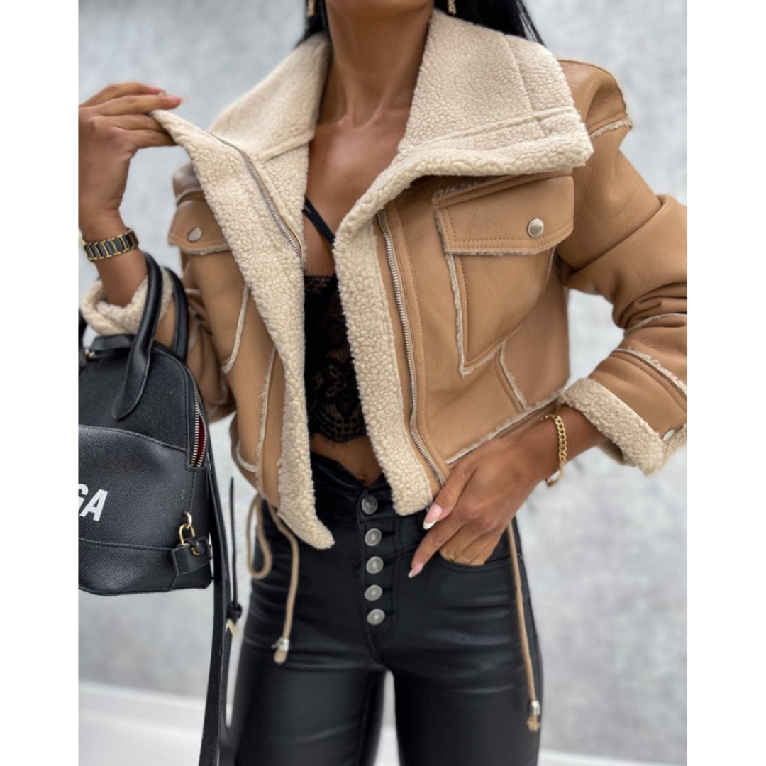 Veste pour Femme – Veste D Hiver Courte Avec Doublure