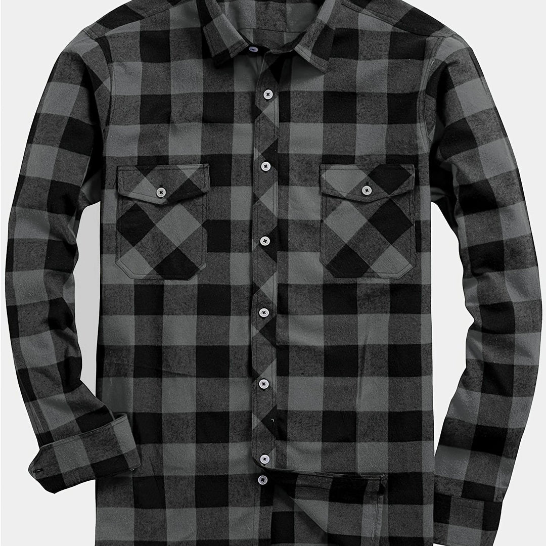 Chemise Structurée pour Homme – Chemise À Carreaux Et Boutons