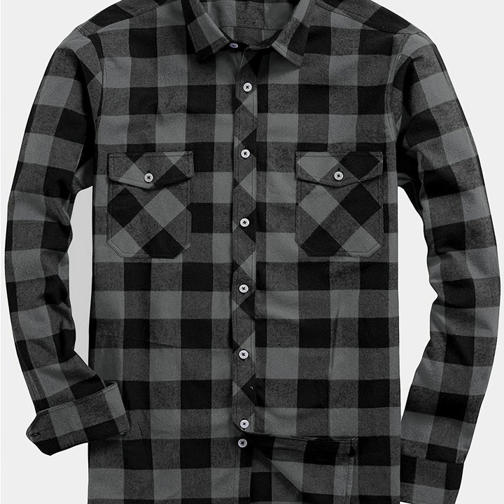 Chemise Structurée pour Homme – Chemise À Carreaux Et Boutons