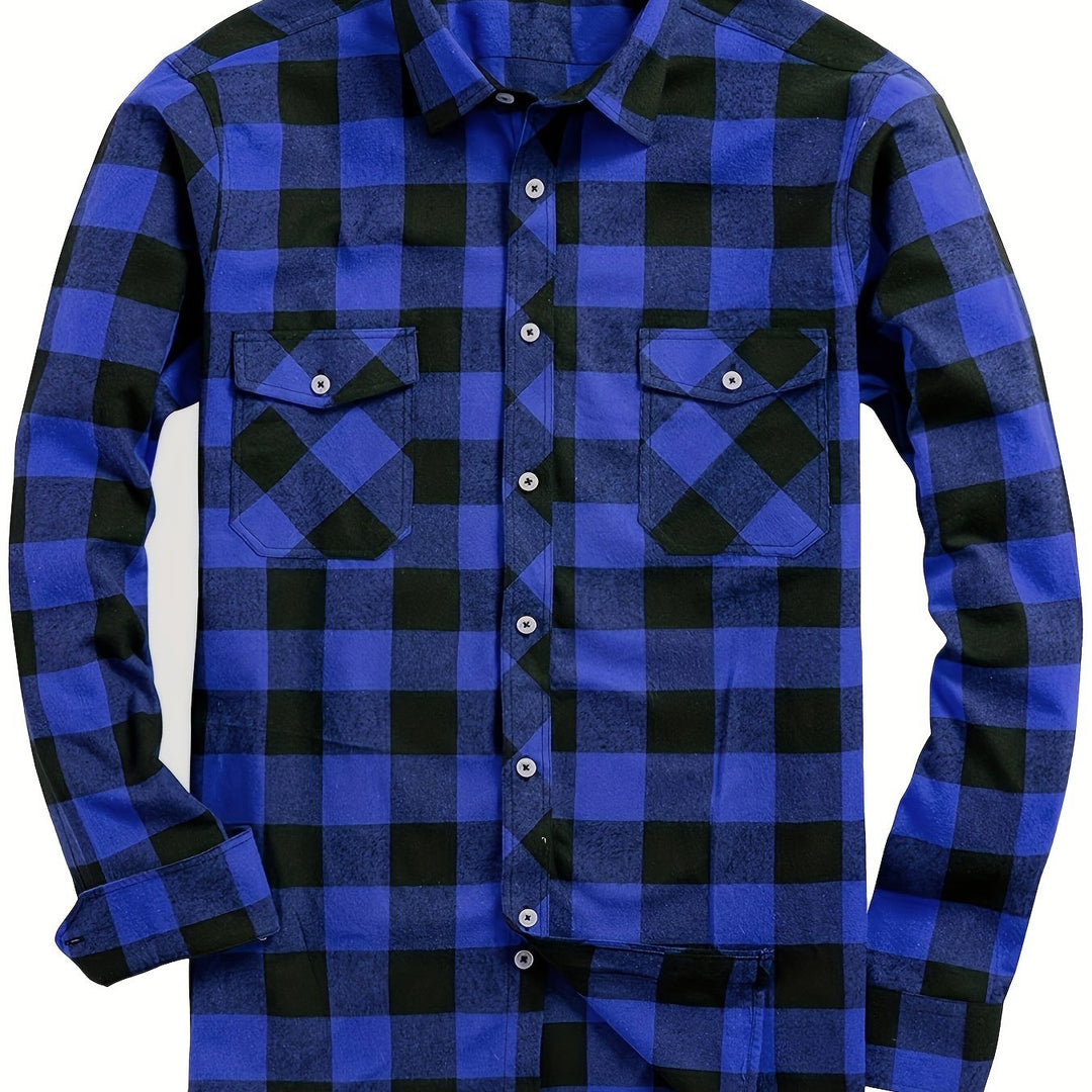 Chemise Structurée pour Homme – Chemise À Carreaux Et Boutons