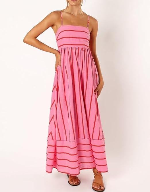 Maison valmont™ | robe maxi rayures roses