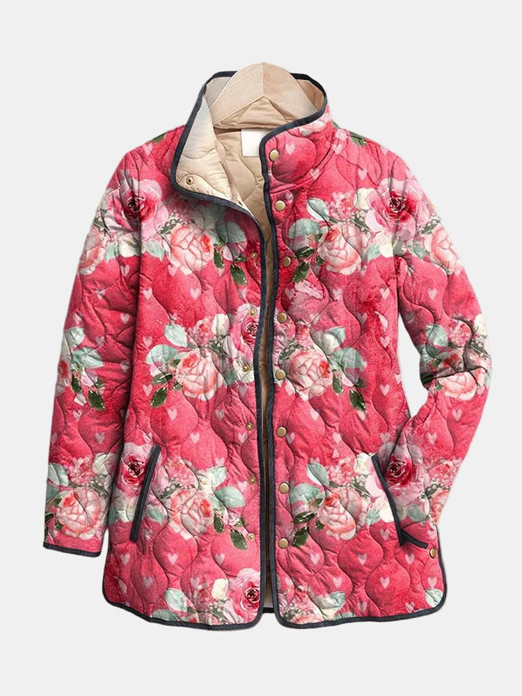 Maison Valmont™ | Veste Matelassée Florale Rose