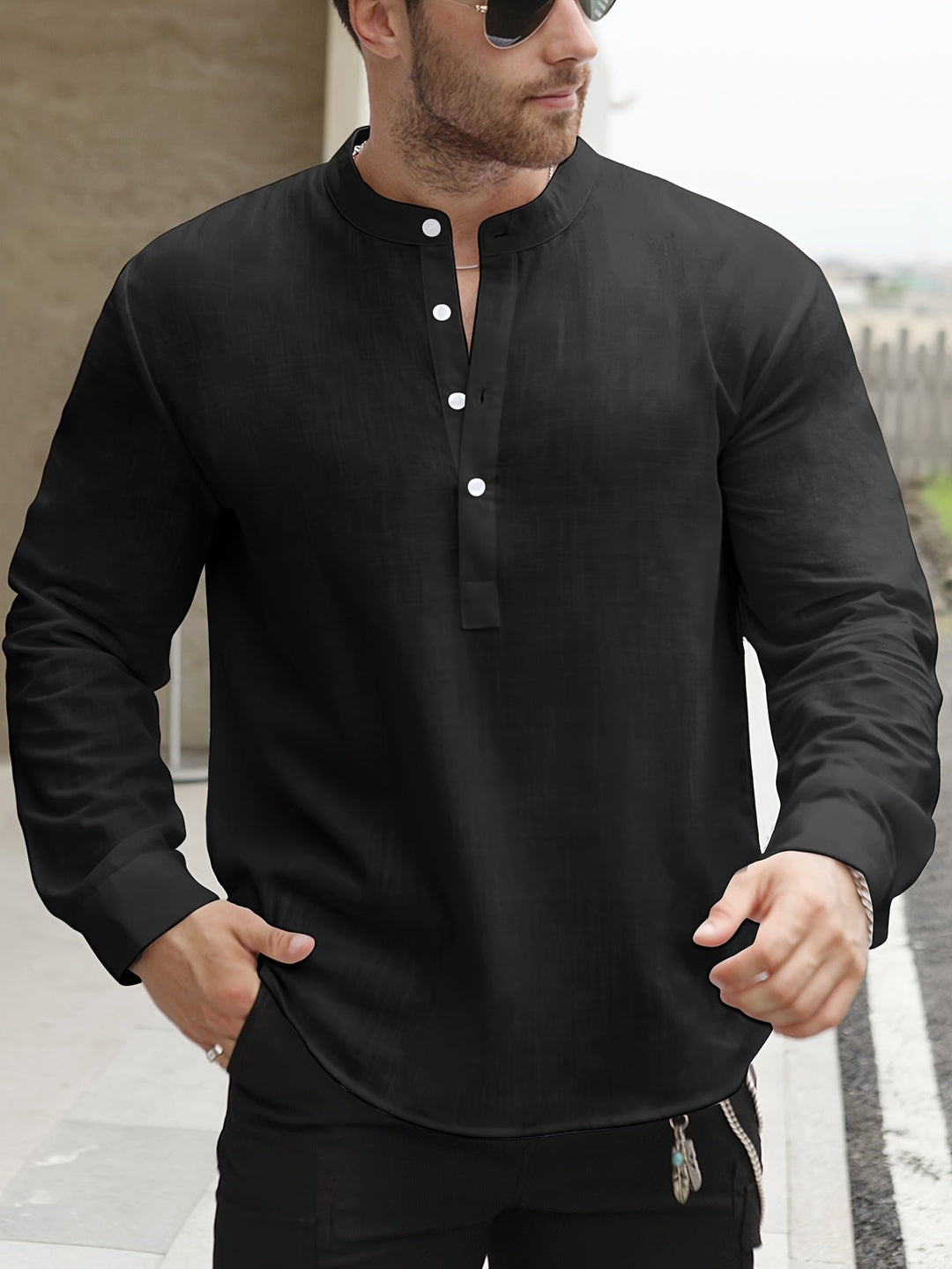 Chemise Structurée pour Homme – Chemise À Col Bateau