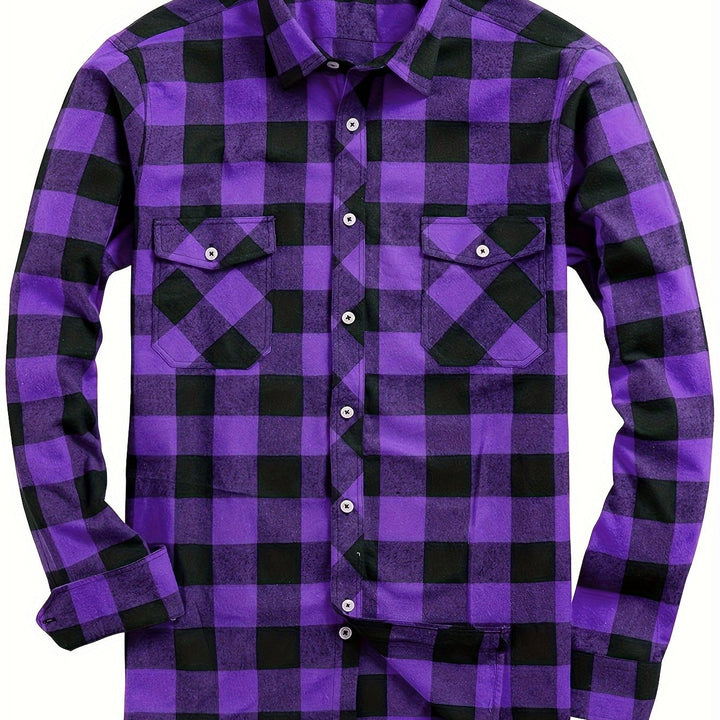 Chemise Structurée pour Homme – Chemise À Carreaux Et Boutons