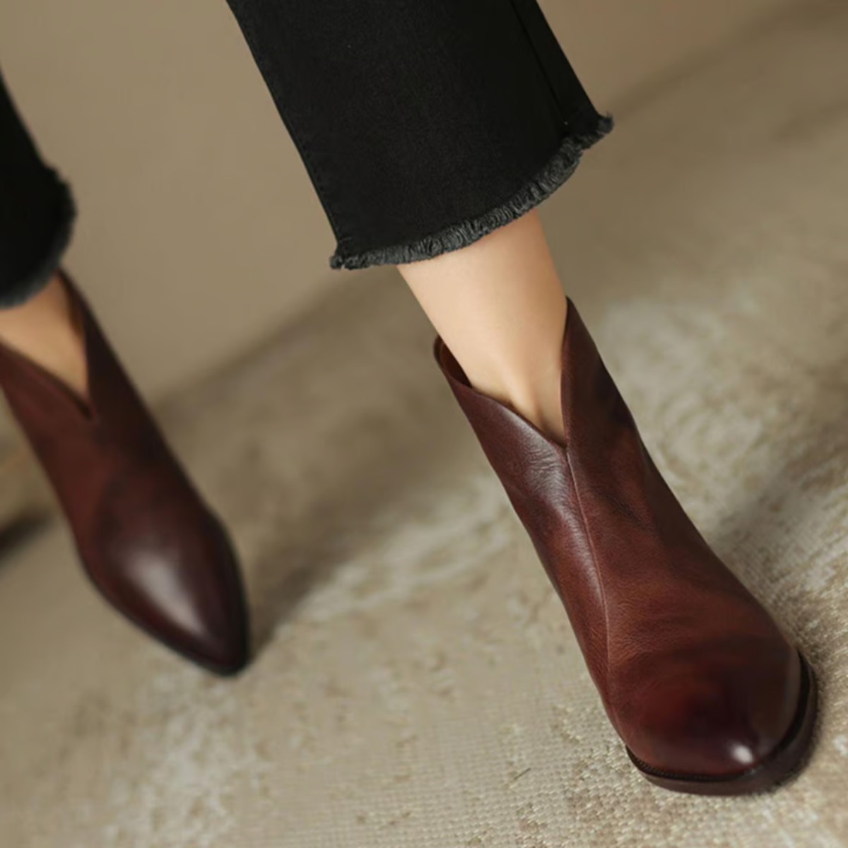 Maison Valmont™ | Bottines Luxe à Talon Bas