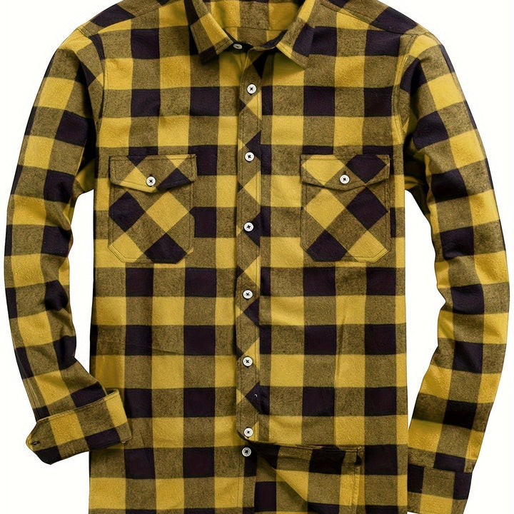 Chemise Structurée pour Homme – Chemise À Carreaux Et Boutons