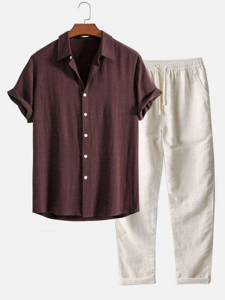 Chemise Structurée pour Homme – Chemise Pantalon D Été Stretch Tendance