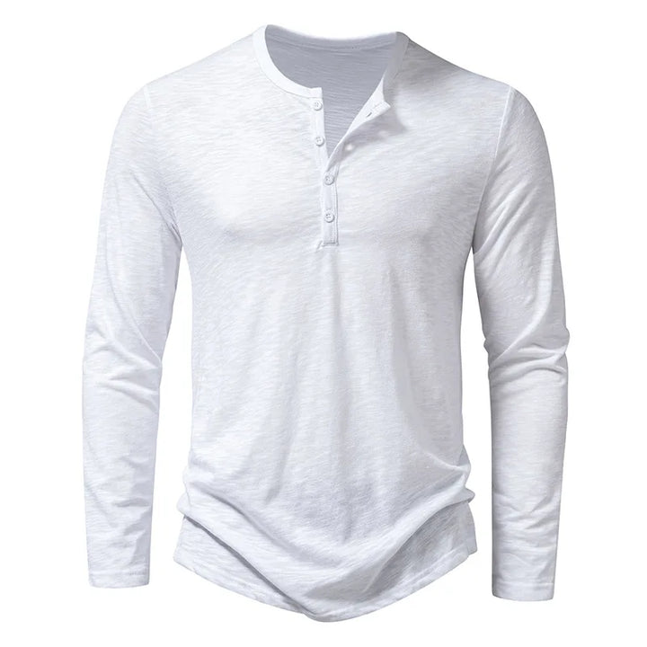 Chemise pour Homme – Chemise Henley À Manches Longues