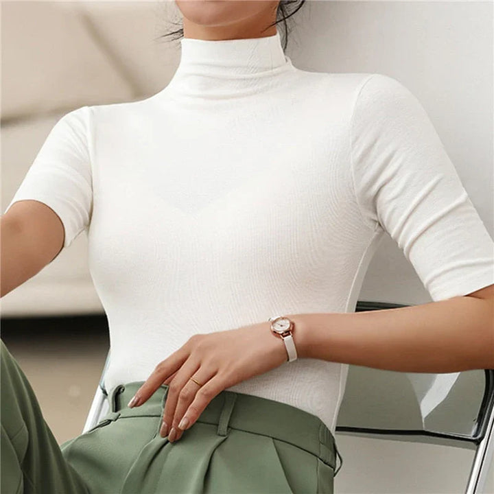 Pull Col Roule pour Femme – Manches Courtes