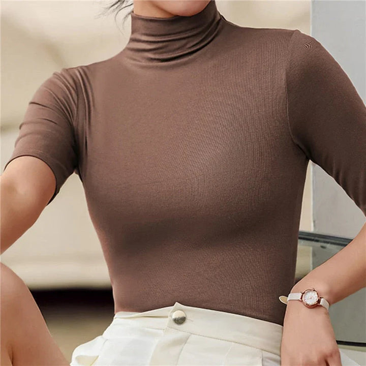Pull Col Roule pour Femme – Manches Courtes