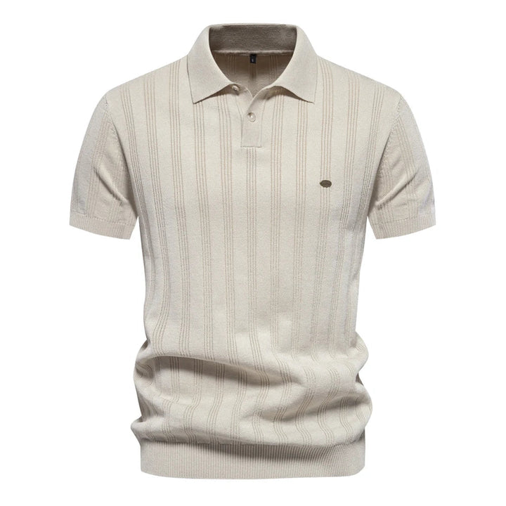Polo pour Homme – Rayé En Maille Col Boutonné Moderne