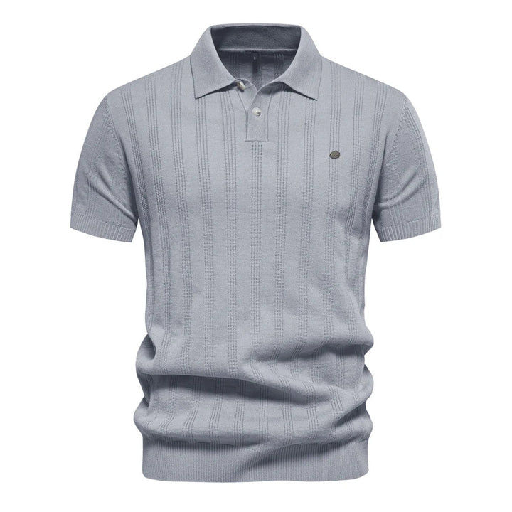 Polo pour Homme – Rayé En Maille Col Boutonné Moderne