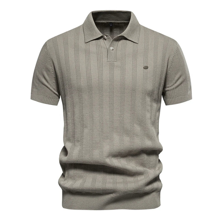 Polo pour Homme – Rayé En Maille Col Boutonné Moderne