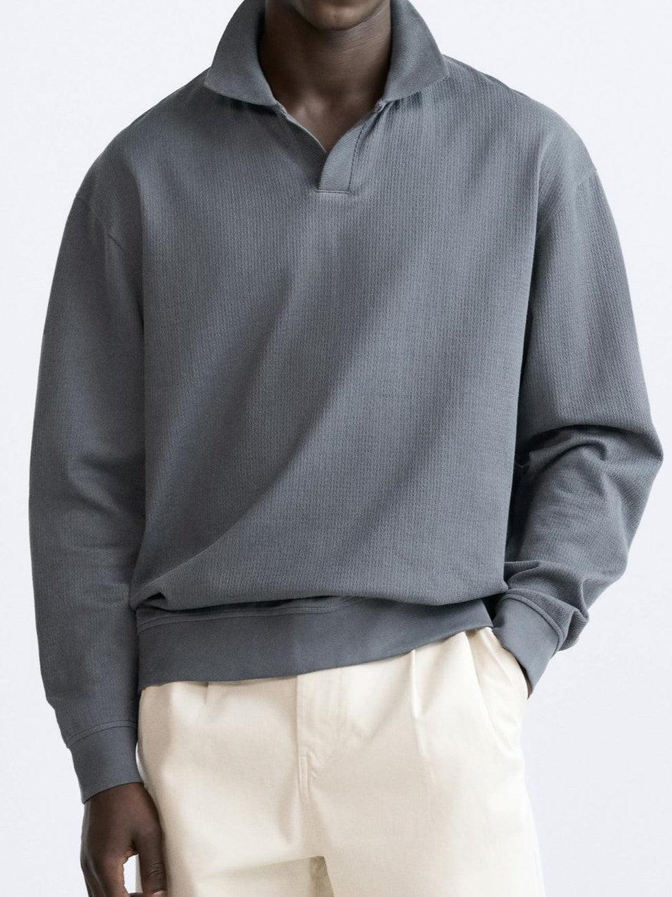 Polo pour Homme – Manches Longues Coupe Droite Moderne