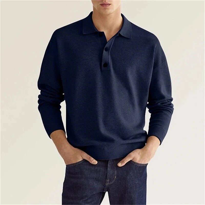 Polo pour Homme – Manches Longues Coupe Ajustée Moderne