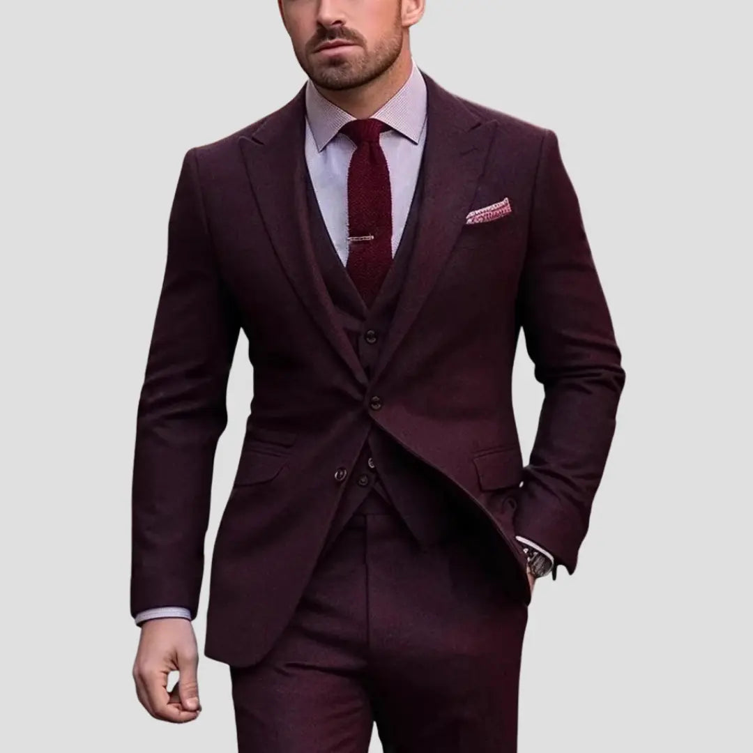 Veste Structurée pour Homme – Costume Moderne Trois Pièces