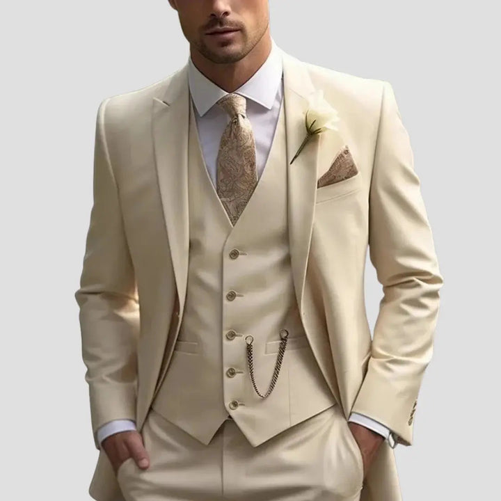 Veste Structurée pour Homme – Costume Moderne Trois Pièces