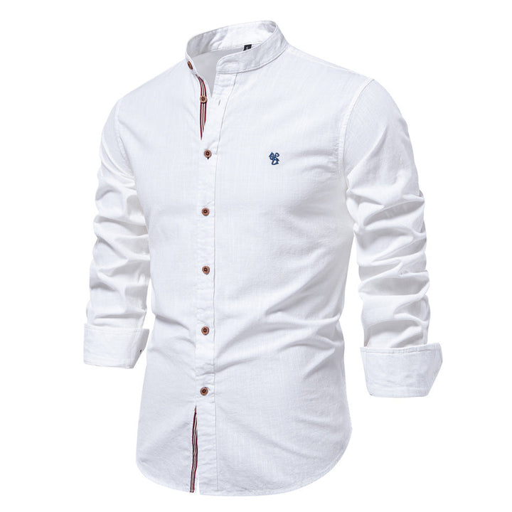 Chemise Structurée pour Homme – Chemise À Col Mandarin
