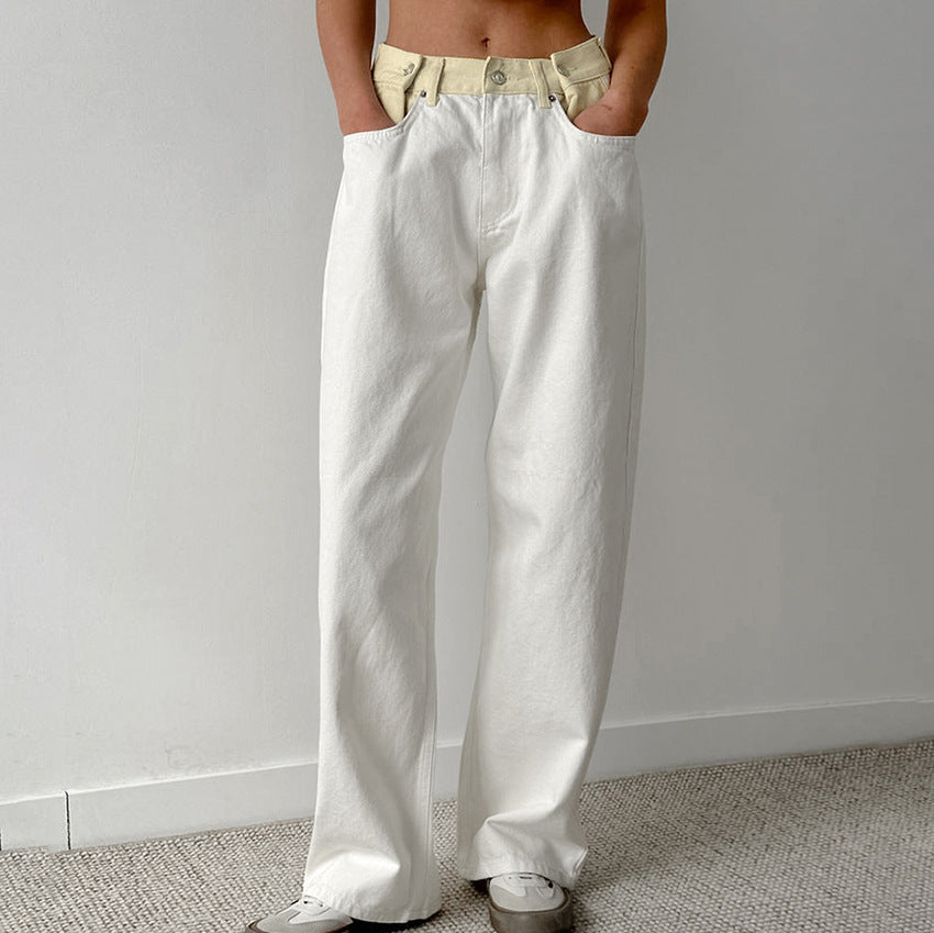 Maison valmont™ | pantalon taille haute contrasté