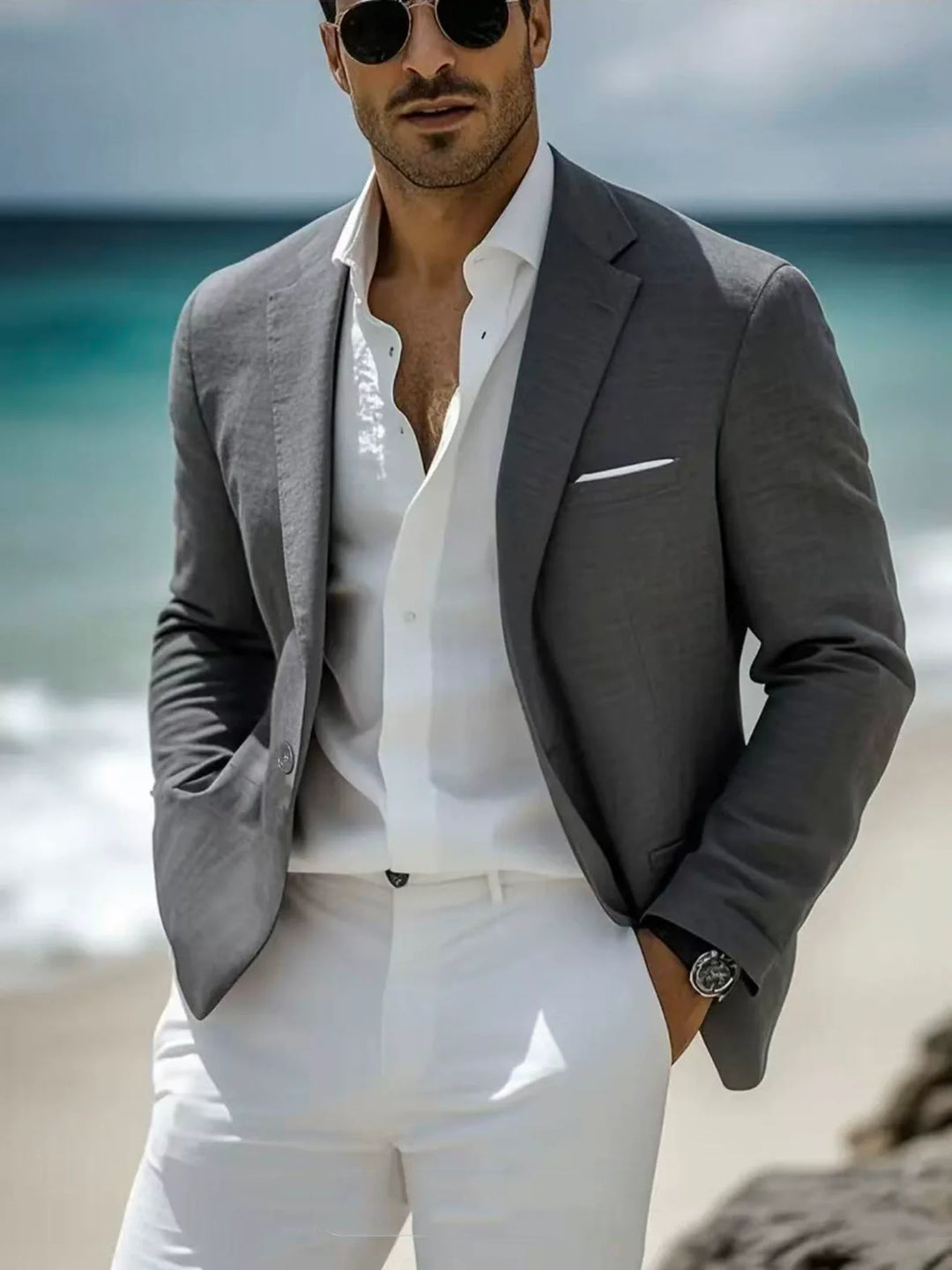 Veste Structurée pour Homme – Blazer À Revers Classique