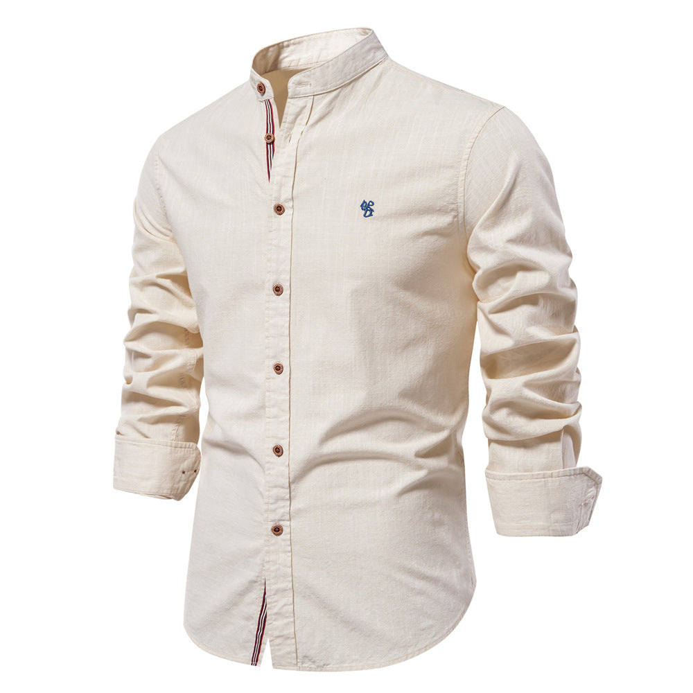 Chemise Structurée pour Homme – Chemise À Col Mandarin