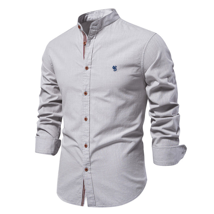 Chemise Structurée pour Homme – Chemise À Col Mandarin