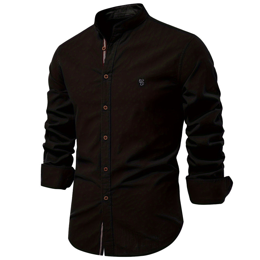 Chemise Structurée pour Homme – Chemise À Col Mandarin