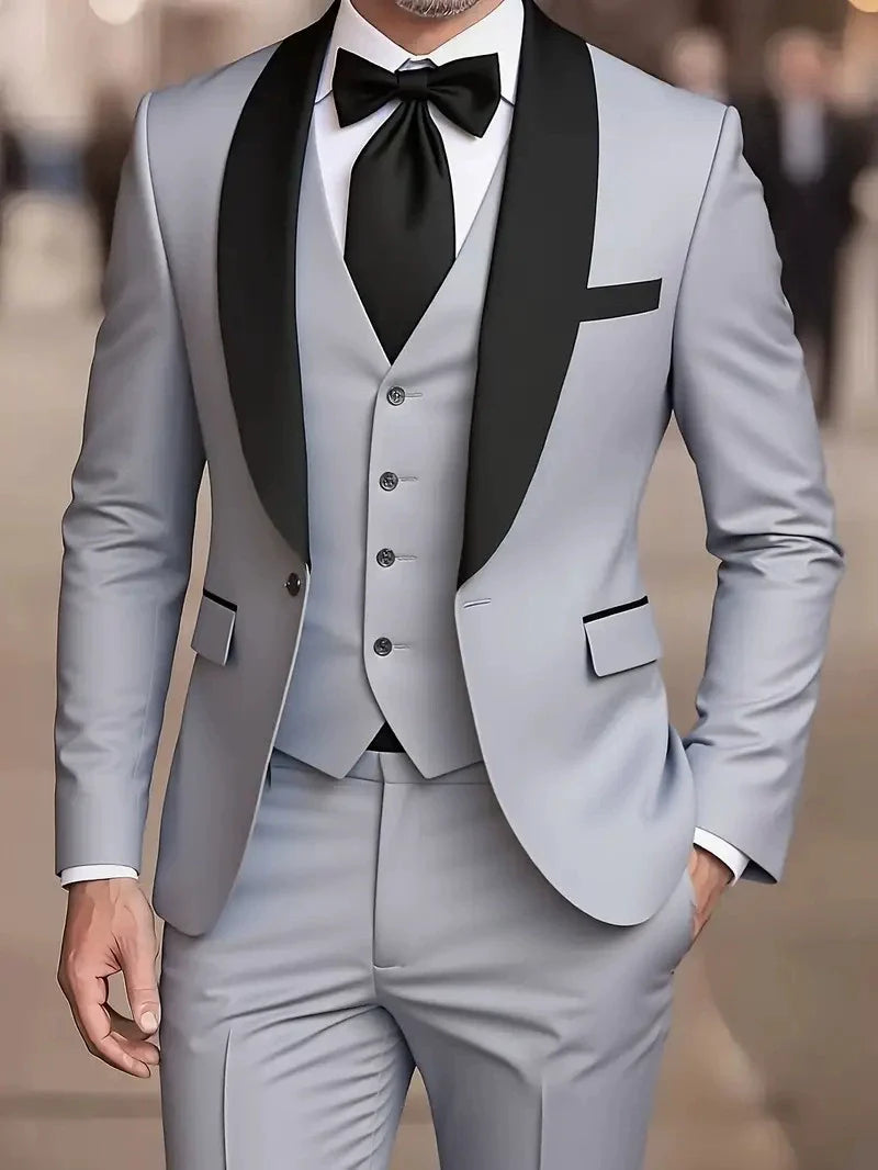 Veste Structurée pour Homme – Costume À Col Chal