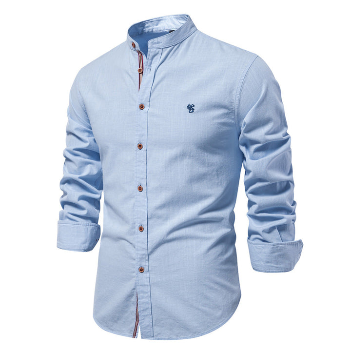 Chemise Structurée pour Homme – Chemise À Col Mandarin