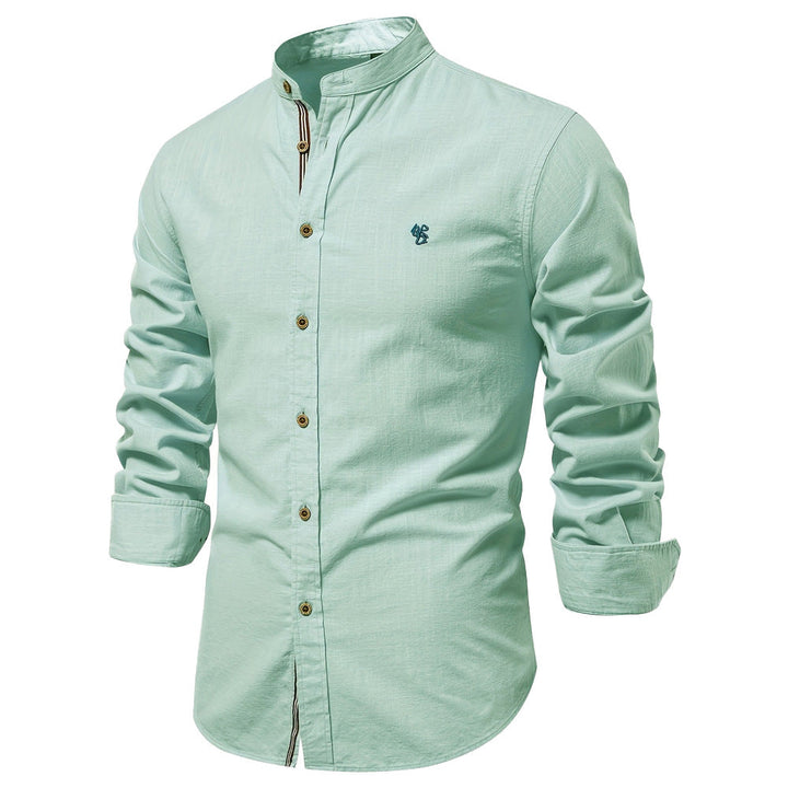 Chemise Structurée pour Homme – Chemise À Col Mandarin