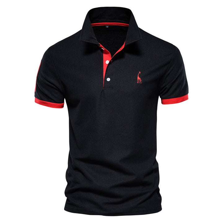 Polo pour Homme – Bicolore Col Boutonné Tendance