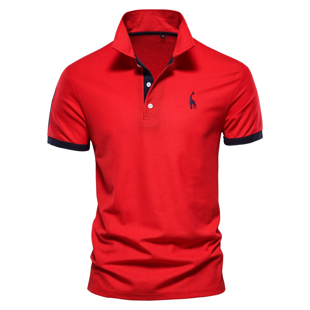 Polo pour Homme – Bicolore Col Boutonné Tendance
