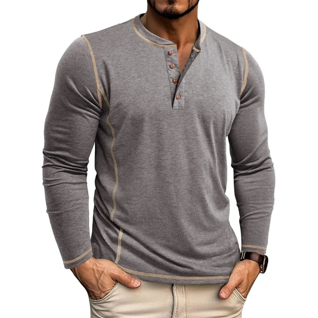 Chemise Structurée pour Homme – T Shirt À Manches Longues Décontracté