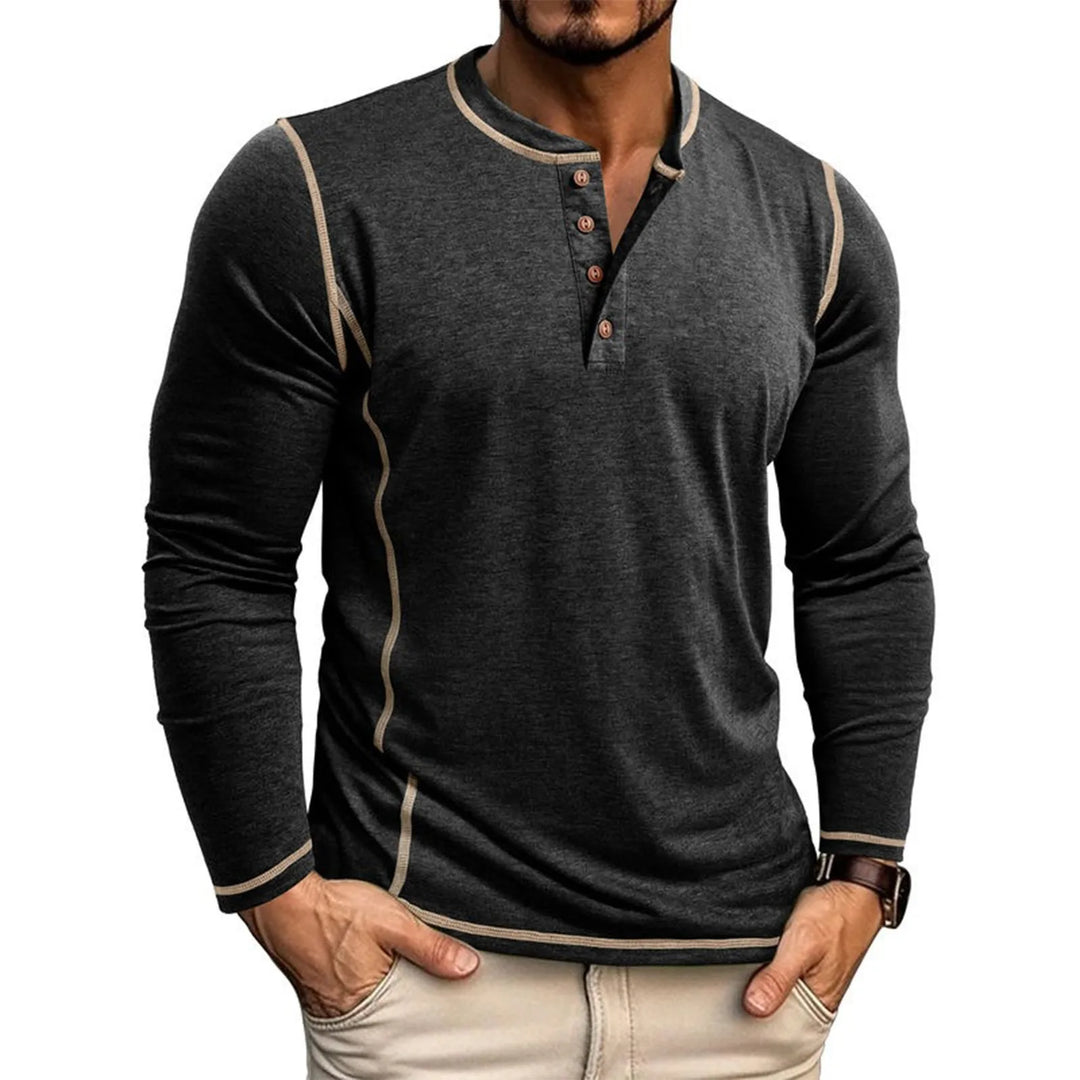 Chemise Structurée pour Homme – T Shirt À Manches Longues Décontracté