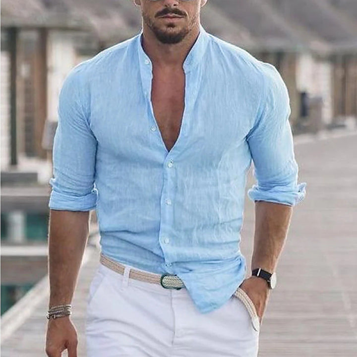Chemise pour Homme – Col Montant Estivale Tendance