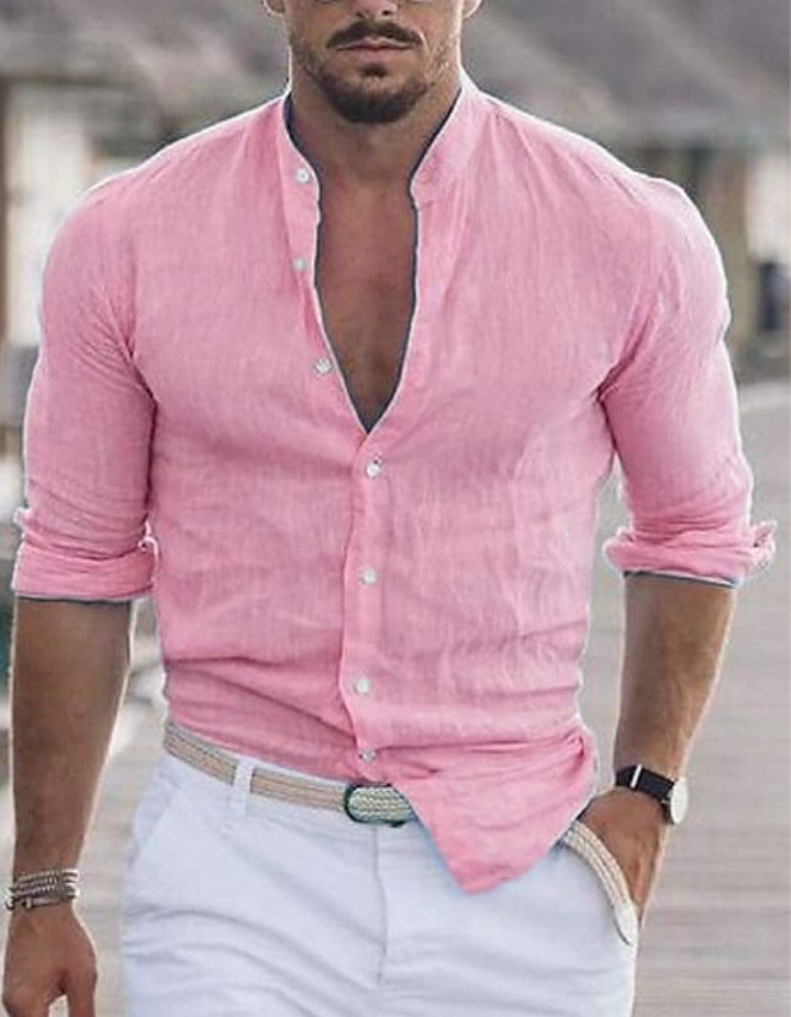 Chemise pour Homme – Col Montant Estivale Tendance