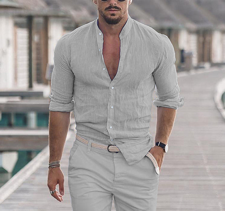 Chemise pour Homme – Col Montant Estivale Tendance