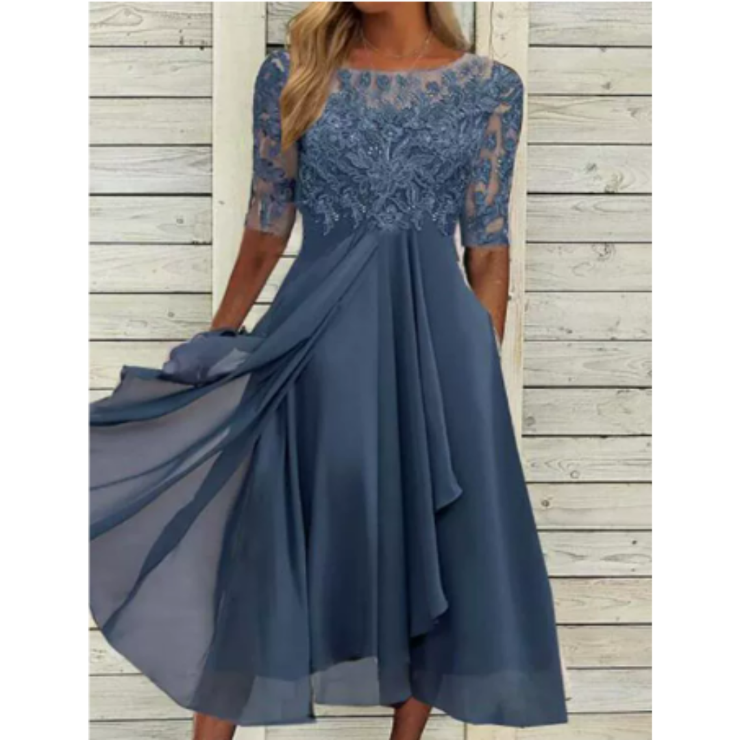 Robe Fluide pour Femme – Mini Robe À Manches Et Col