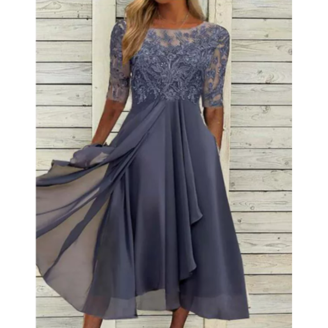 Robe Fluide pour Femme – Mini Robe À Manches Et Col