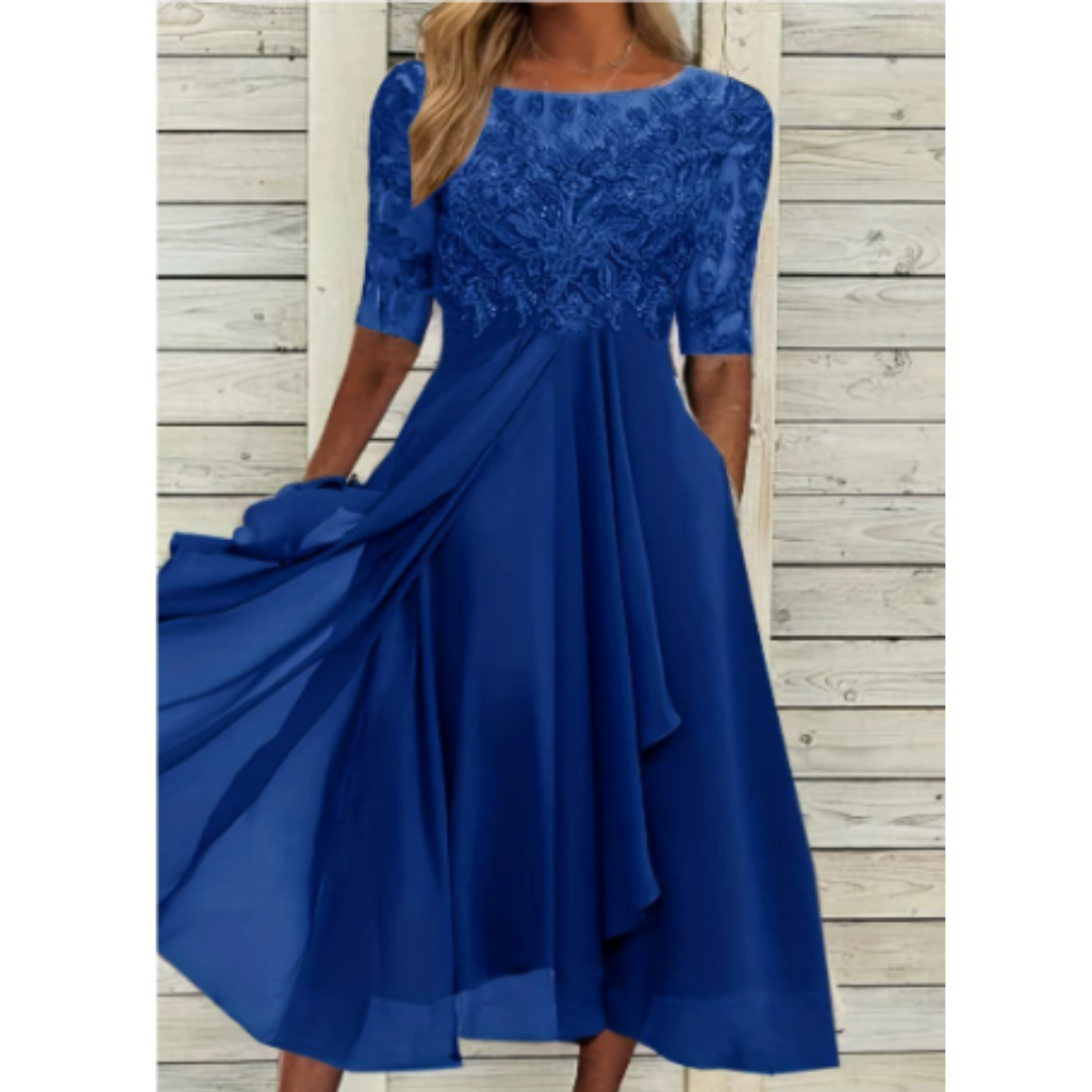 Robe Fluide pour Femme – Mini Robe À Manches Et Col