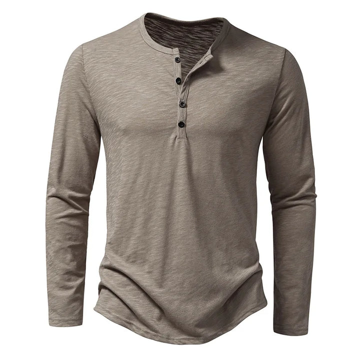 Chemise pour Homme – Chemise Henley À Manches Longues