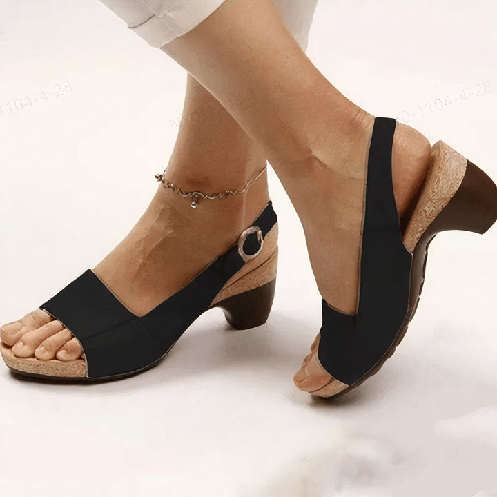 Sandales pour Femme – Style Sobre des Beaux Jours au Fil des Saisons, Coloris Noir